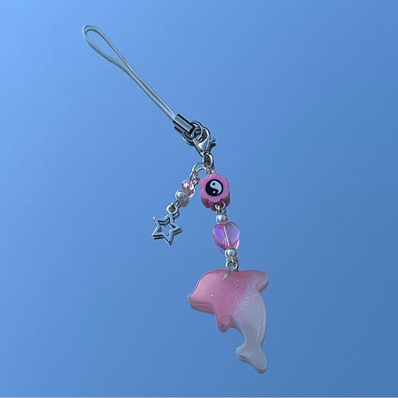 Handmade Y2k Coconut Girl Pink Beachy Dolphin Ying Yang Star Heart Phone… - Picture 1 of 3